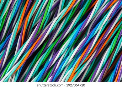 Colorful Electrical Cable Wire Closeup