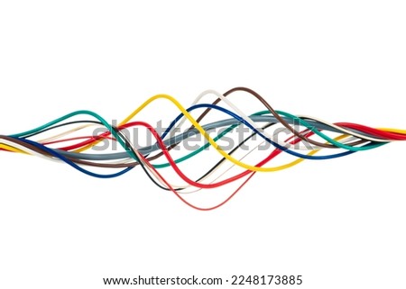 Colorful electrical cable wire isolated on white background ストックフォト © 