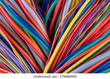 Colorful Electrical And Telecommunication Cable Close-up