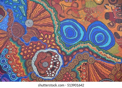 Colorful Ethnic Aboriginal Australian Colorful Pattern Whole Background