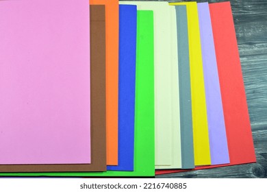 Colorful Eva Foam Sheets, Colored Cardboard, Rubber Pad, Sponge Papers For School For Arts And Crafts Projects, Pile Of Multicolored School Board Papers For Children, Back To School Education Concept