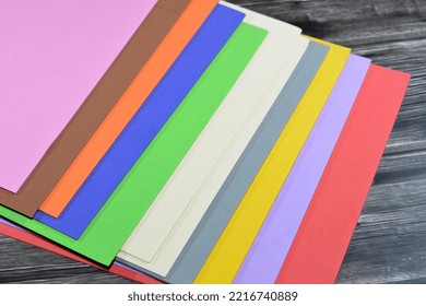 Colorful Eva Foam Sheets, Colored Cardboard, Rubber Pad, Sponge Papers For School For Arts And Crafts Projects, Pile Of Multicolored School Board Papers For Children, Back To School Education Concept