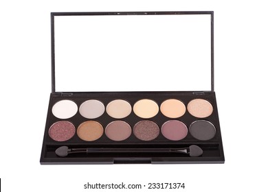Colorful Eyeshadow Palette, Isolated On White