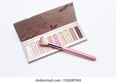 Colorful Eyeshadow Palette Isolated Over White Background
