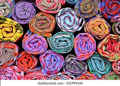 Colorful Fabric Rolls 