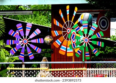 colorful fans selling in a street of Thailand - Shutterstock ID 2393892573