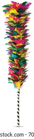 A Colorful Feather Duster On A White Background