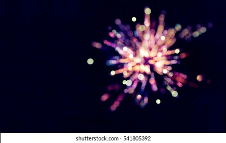 Colorful Fireworks Of Celebration.bokeh Blur