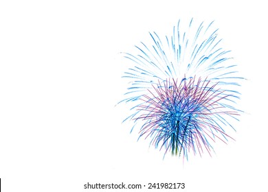 Colorful Fireworks Light On The White Background