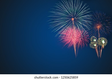 Firework Rockets Launching Into Night Sky Stock Illustration 488987971