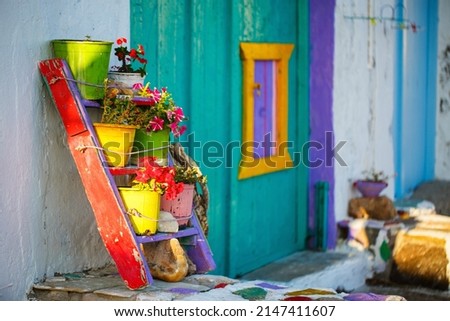 Colorful fishing village of Klima with white houses and colorful doors on Milos Island in Greece