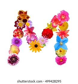 Colorful Flower Letter M