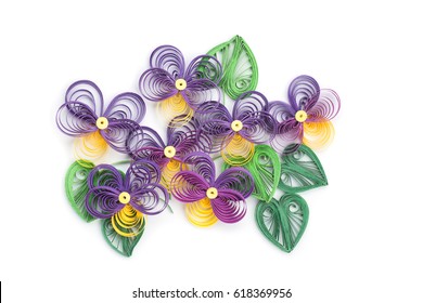 Colorful Flower Made In Quilling Art 