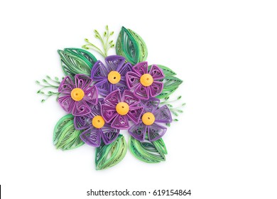 Colorful Flower Made In Quilling Art