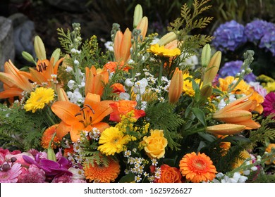  Colorful flowers after a funeral 