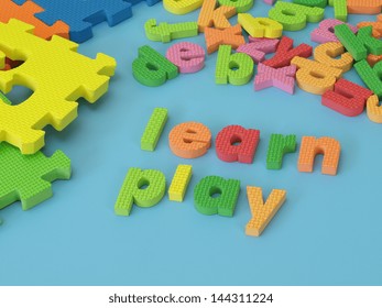 Colorful foam letters for play and learn