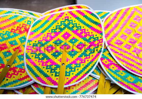 colorful folding fans