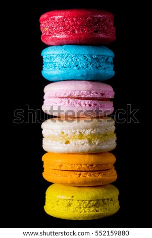 Similar – macarons lies in a row in the middle