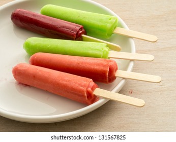 Colorful Frozen Fruit Bar Ice Pops