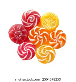 colorful fruit hard candy isolated on white. lollipop, candy, sweetmeat - Powered by Shutterstock