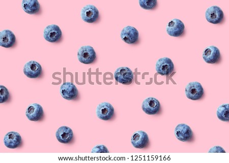 Similar – Image, Stock Photo Blueberry pattern on pink and blue background