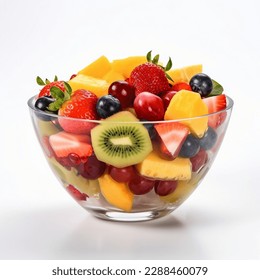 Colorful Fruit Salad on White Background - Shutterstock ID 2288460079