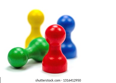 Colorful Game Pieces, Wooden Figurines