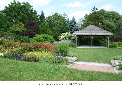 Colorful Garden With Wedding Pavillion