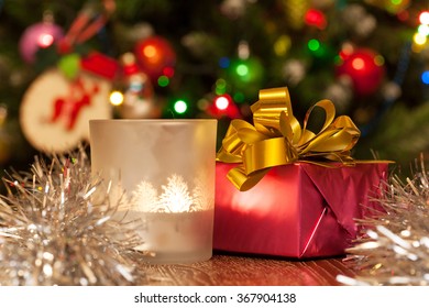 Beautiful Christmas Gift Boxes On Floor Stock Photo (Edit Now) 1165332937
