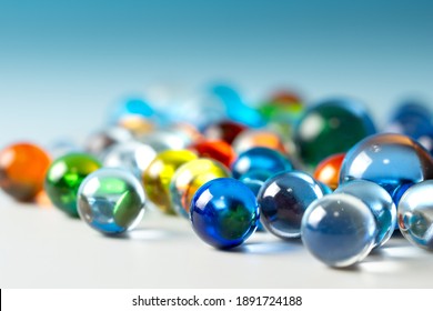 Colorful glass marbles, studio shot