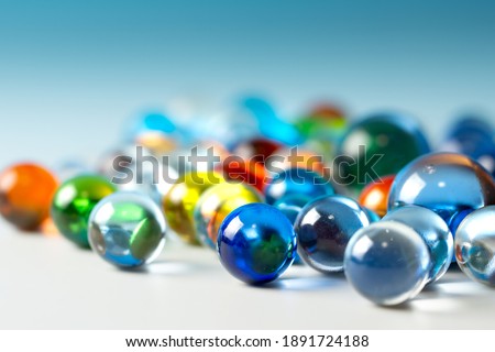 Colorful glass marbles, studio shot