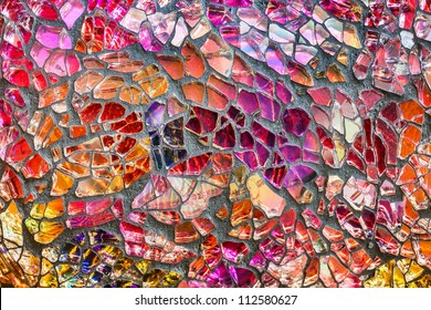 Colorful Glass Mosaic Art And Abstract Wall Background