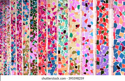 Colorful Glass Mosaic Art And Abstract Wall Background