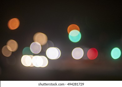colorful glowing bokeh light with black background