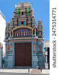 Colorful gopuram of the Temple Shri Maha Kali in Saint Denis de la Réunion