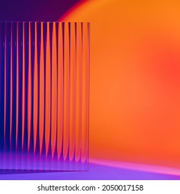 Colorful gradient background and ribbed acrylic plate