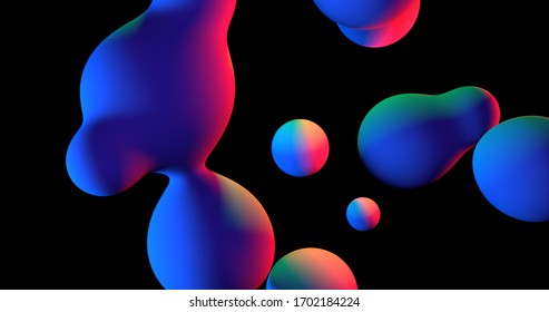 Colorful Gradient Lava Lamp Ball Moving Abstract Background Dark