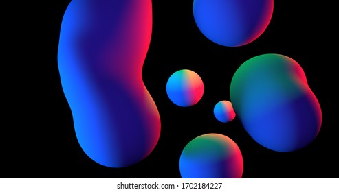 Colorful Gradient Lava Lamp Ball Moving Abstract Background Dark