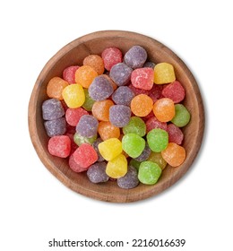 Colorful Gum Drop Candies Isolated Over White Background.