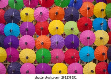 Colorful handmade umbrella's Bo Sang village at Chiangmai province,Thailand.