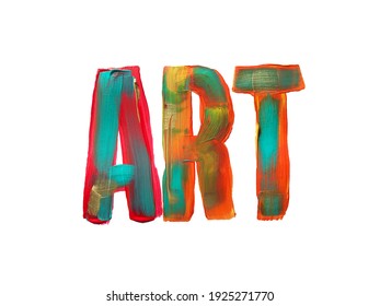 Colorful Hand-painted Word Art On White Background