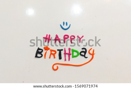 colorful happy birthday card making of clay