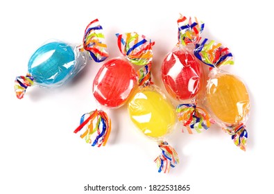 Colorful Hard Candies Transparent Cellophane Wrapping Stock Photo ...