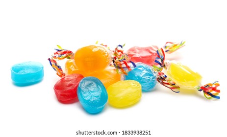 Colorful Hard Candies Transparent Cellophane Wrapping Stock Photo ...