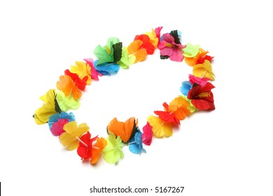 A Colorful Hawaiian Lei With Bright Colorful Flowers