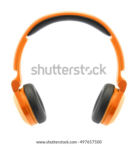 colorful headphones on white background, isolate