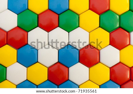colorful hexagonal mosaic with different colors