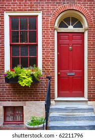 colorful historical house in Philadelphia, Pennsylvania