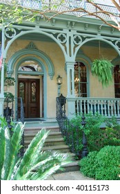 Colorful Home Entrance In Savannah Georgia