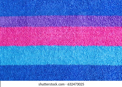 Colorful Horizontal Stripes Closeup Texture Of A Beach Towel